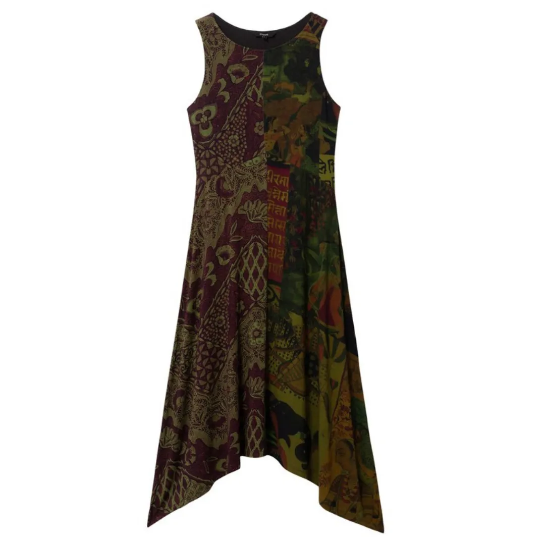 Long Flared Asymmetric Dress - Nise